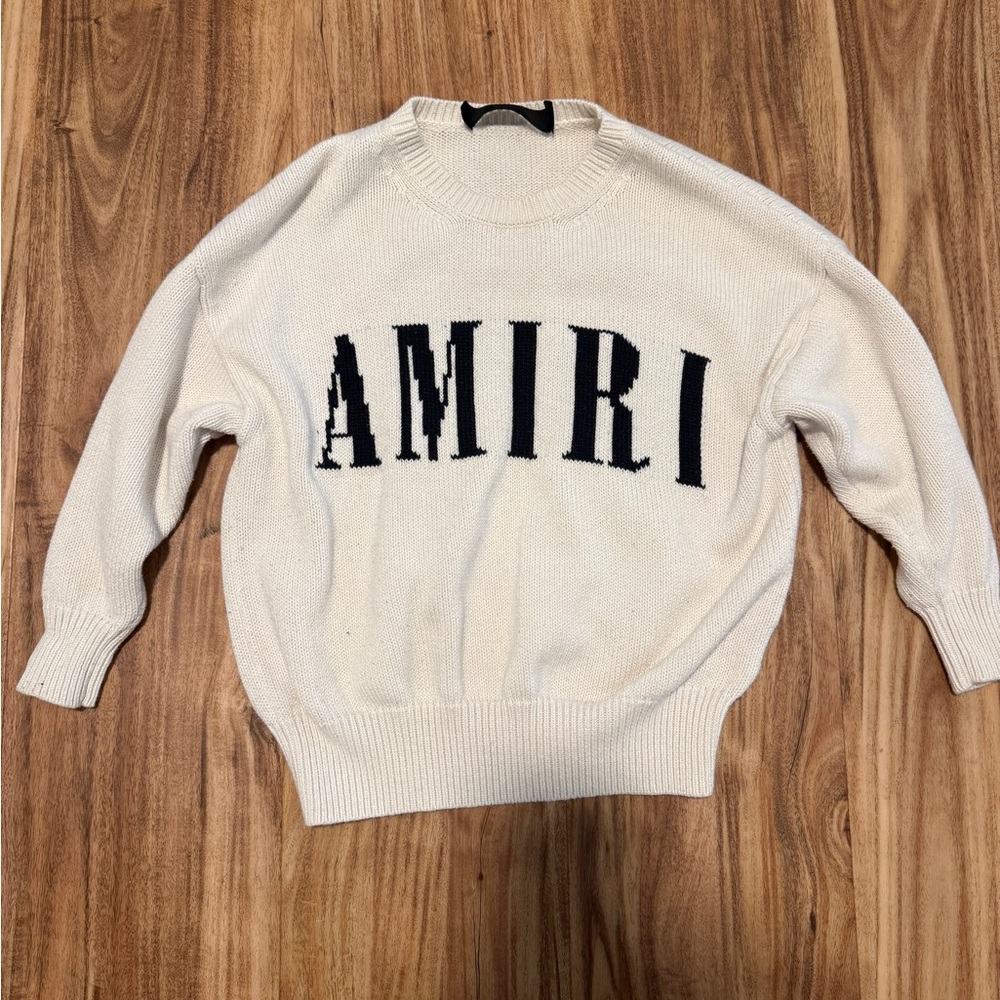 AMIRI White Sweater with Black Logo